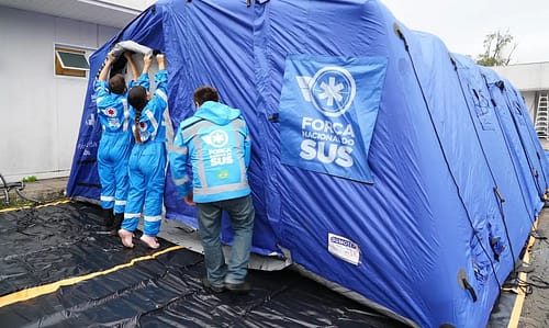 Hospital de campanha em Porto Alegre irá atender 200 pacientes por dia